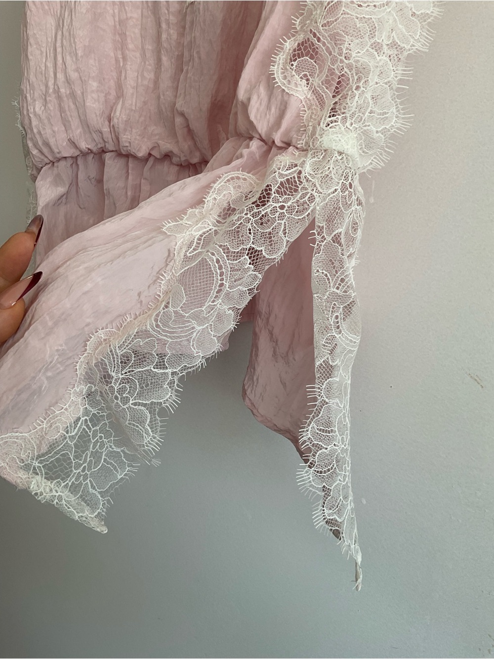 EUC Zara Pale Pink Lace-Trim Cami top - Picture 5 of 8